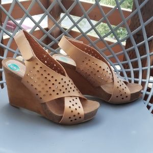 COPY - Rebels Copper tone open toe wedges Size 8